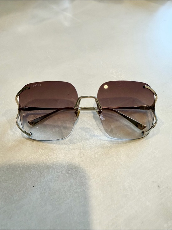 Vintage Gucci Rimless Pink Gradient Sunglasses Y2K Made in Japan
